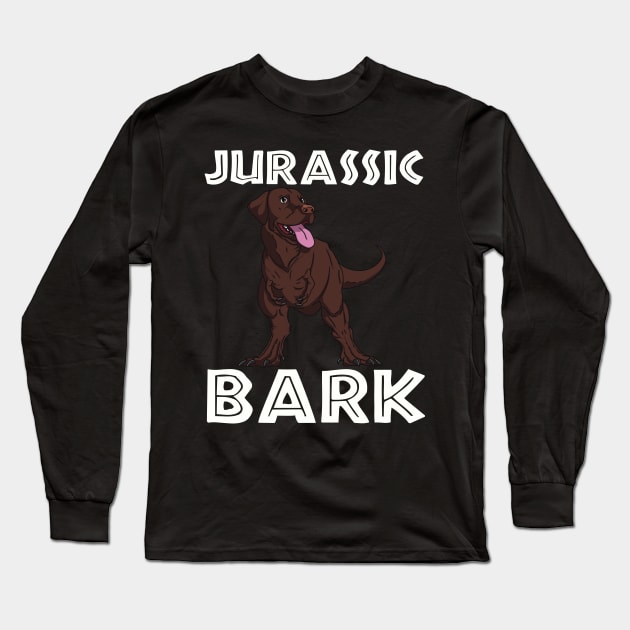 Jurassic Bark (white) Long Sleeve T-Shirt by Lucky Yucca